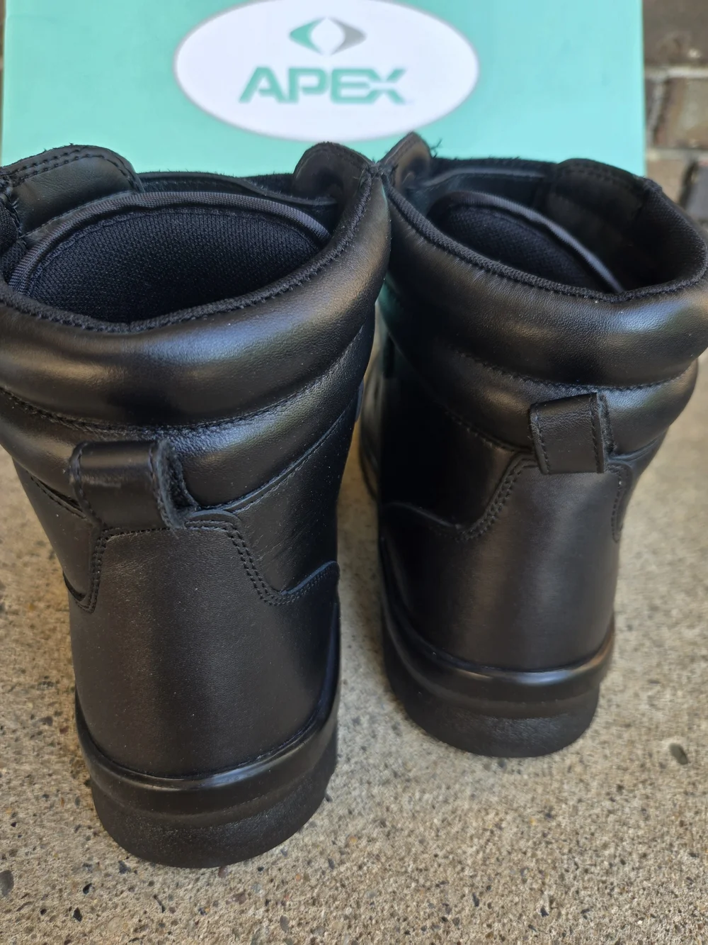 Apex Men's Black Leather Velcro Ankle Boots